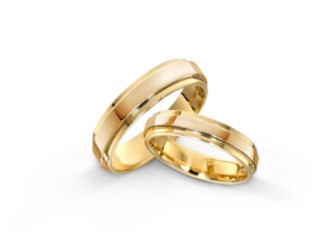 Anillo de matrimonio abado brillante Oro 18K