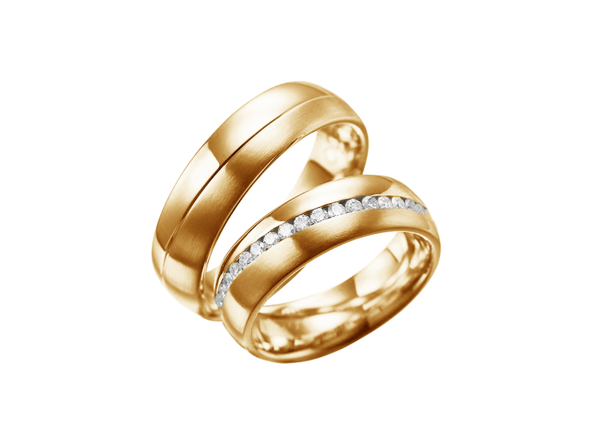 Aros de matrimonio con diamantes naturales Oro 18K